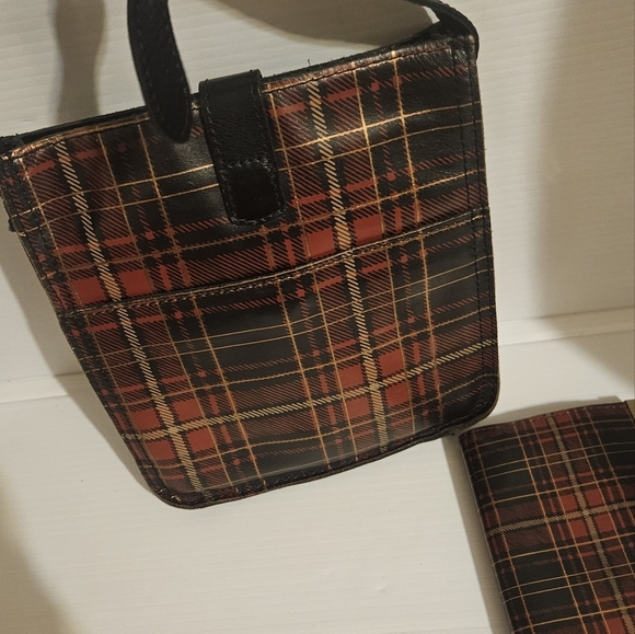 PATRICIA NASH VENEZIA CROSSBODY TARTAN PLAID LEATHER &  Wallet - Picture 4 of 12